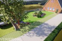 3D tuinontwerp van landelijke tuin