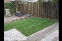 Aanleggen gazon en bestrating van koppelstenen