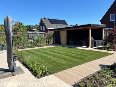 Nieuwbouw tuin aanleg in Hoeven