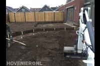 Voorbereidende grondwerkzaamheden voor tuinaanleg