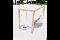 houten pergola met hangmat en schommel Modernplay