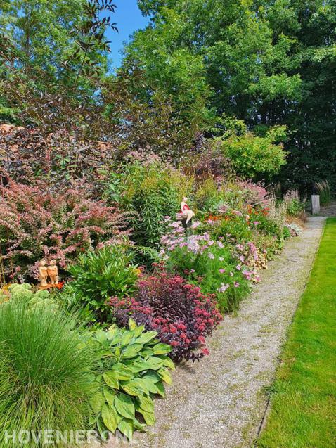 Rustgevend tuinpad met groen