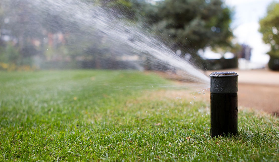 Beregening tuin met sproeisysteem